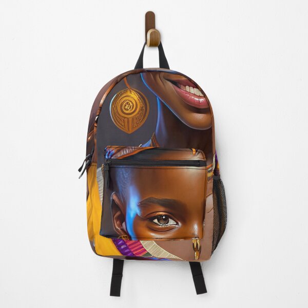 Item preview, Smiling young African girl in colorful attire print #1 designed and sold by KOZIDESIGNS.