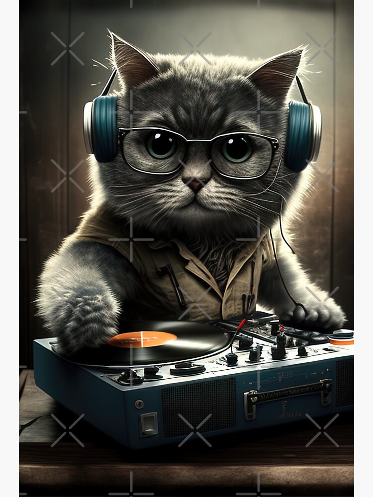 Cat DJ, Cat with Headphones | Sticker