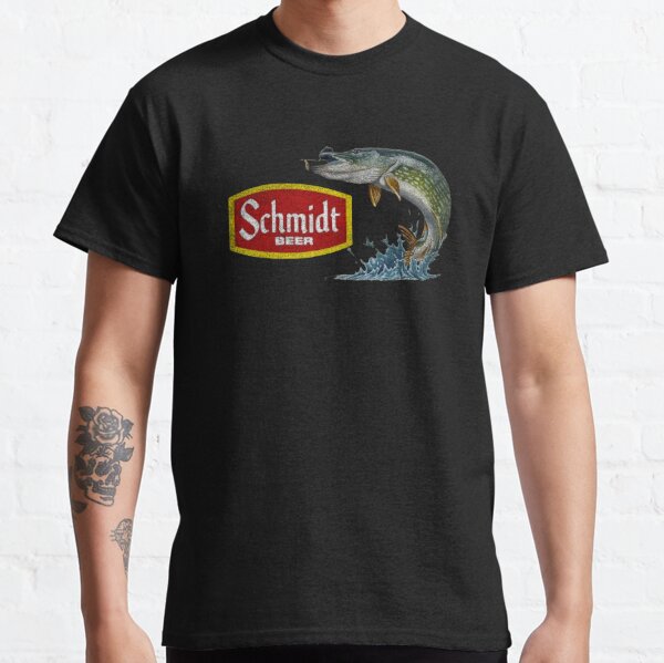 Schmidt Beer Vintage Fishing Pike Distressed Retro Classic T-Shirt