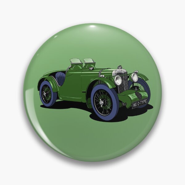 Item preview, MG C-Type vintage sports car in green designed and sold by Webazoot Industries - Car Art.