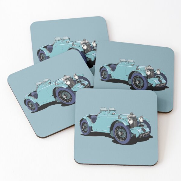 Item preview, Blue MG C-Type vintage sports car designed and sold by Webazoot Industries - Car Art.