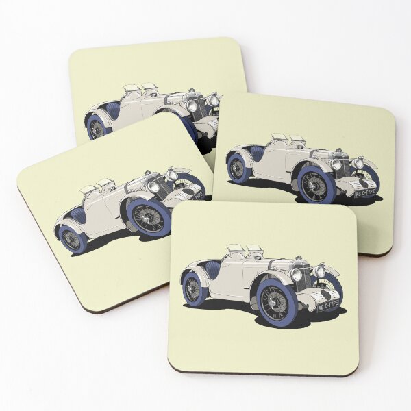 Item preview, White MG C-Type vintage sports car designed and sold by Webazoot Industries - Car Art.
