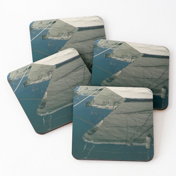 Item preview, Boats are reflected in calm sea water 2. Relaxing water surface designed and sold by Adriana Mueller.