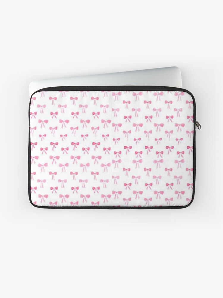 White Pink Ribbon Laptop Tote Bag for Women  