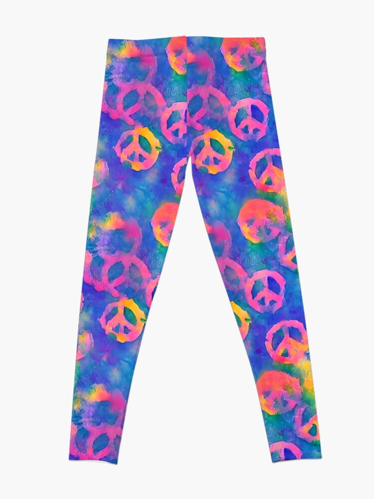 Alternate view of Watercolor Peace Signs Leggings