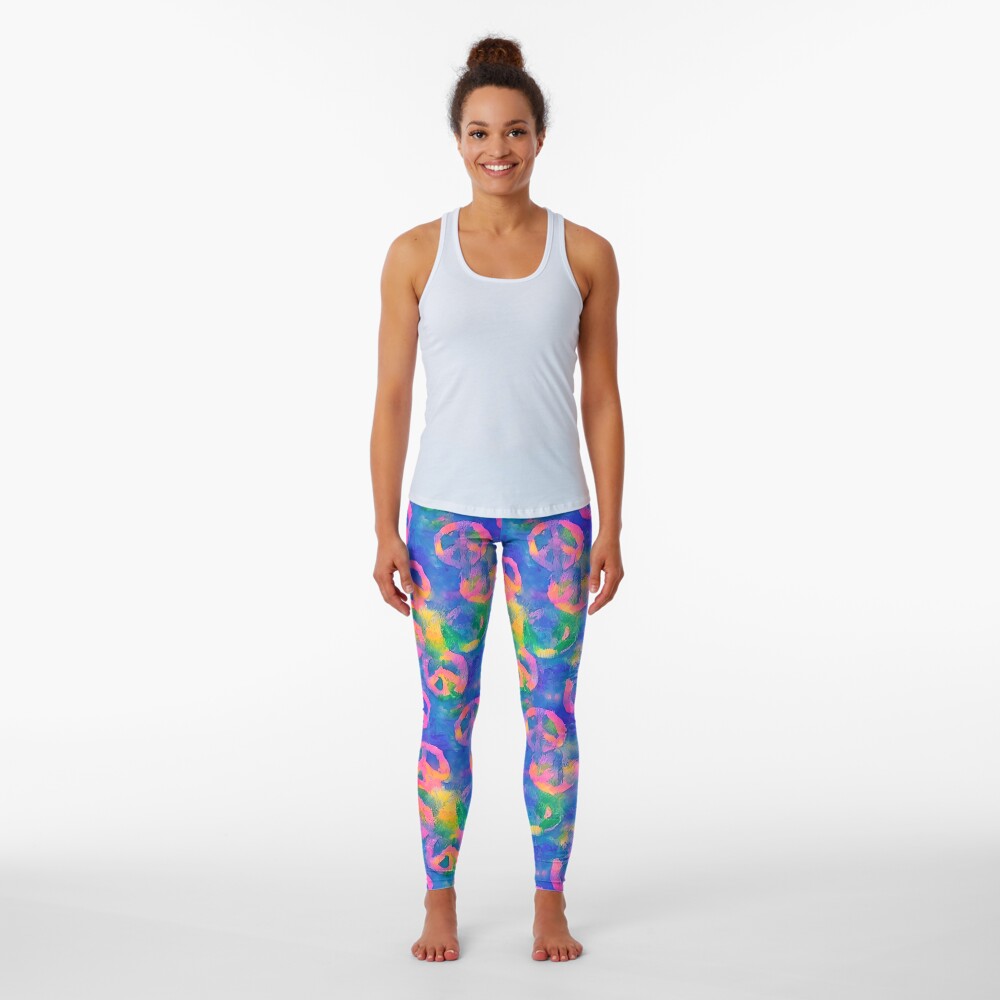 Watercolor Peace Signs Leggings