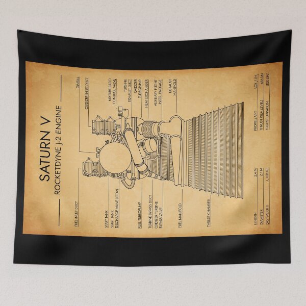 Artikelvorschau, Rocketdyne J-2 Engine. Saturn V (Aged Parchment) entworfen und verkauft von BGALAXY.