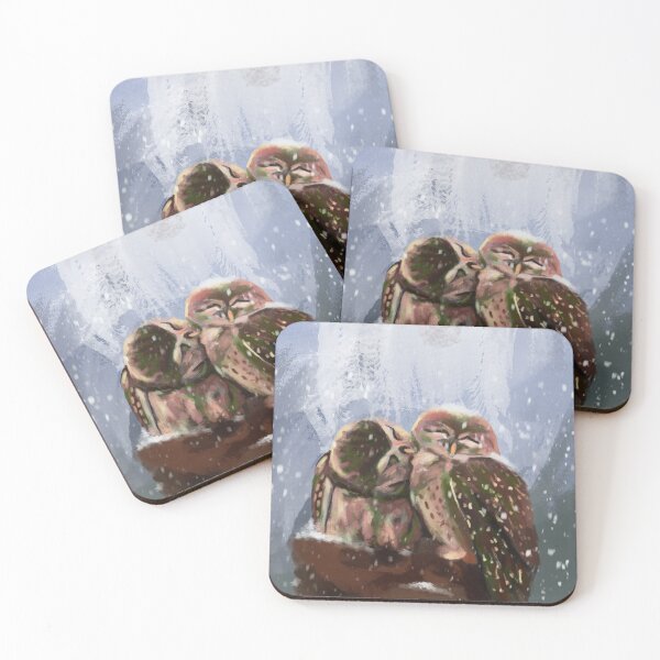 Item preview, Cute Owl Pair in the Snow designed and sold by Polar-Paints.