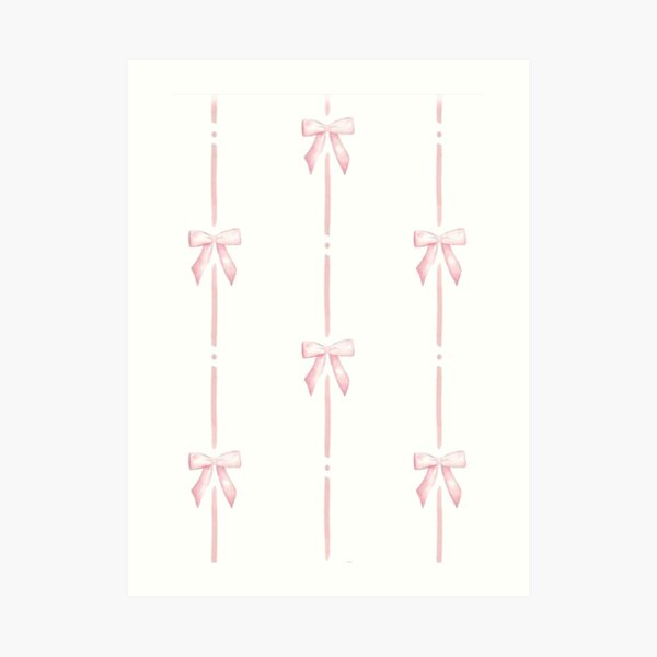 Coquette pink ribbon bow  Art Board Print for Sale by Pixiedrop