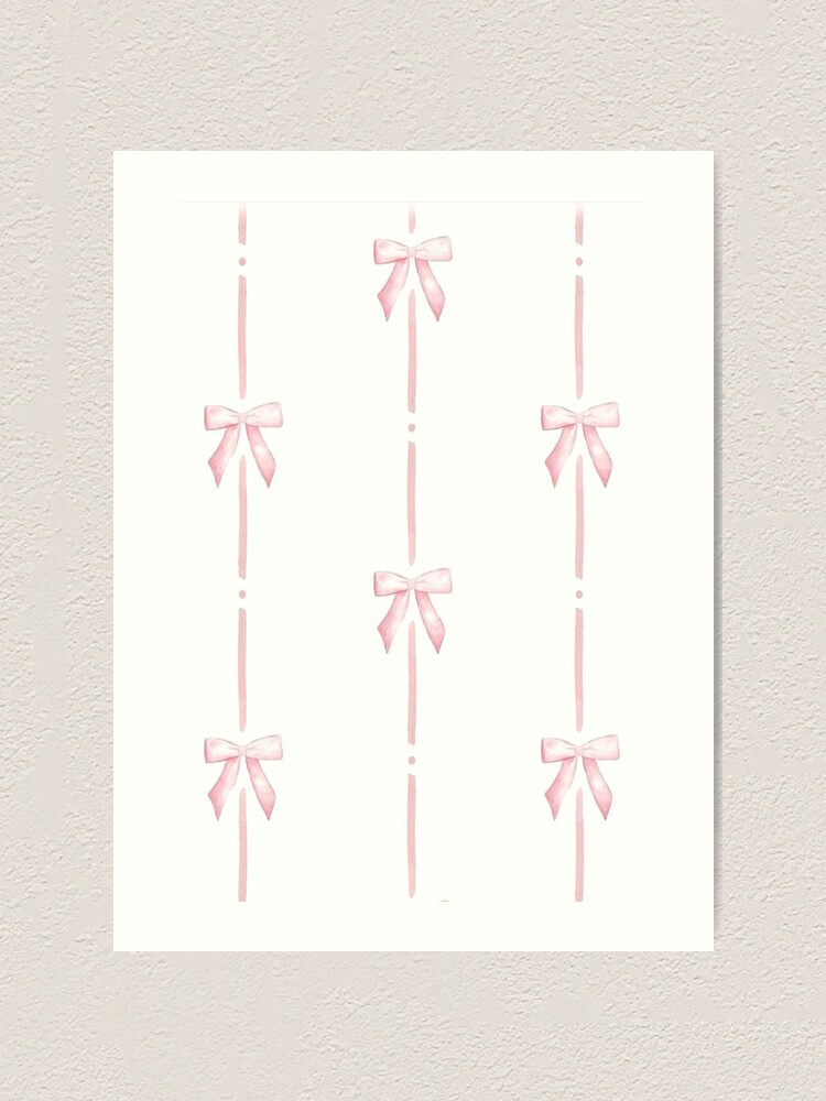 Coquette balletcore pink ribbon bow  Canvas Print for Sale by Pixiedrop