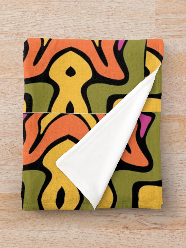 Thumbnail 3 of 6, Throw Blanket, Retro Liquid Pattern designed and sold by SAM FRITA.