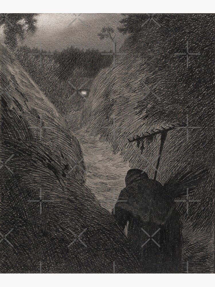 Theodor Kittelsen Illustration of the Black Death Pesta Comes Premium ...