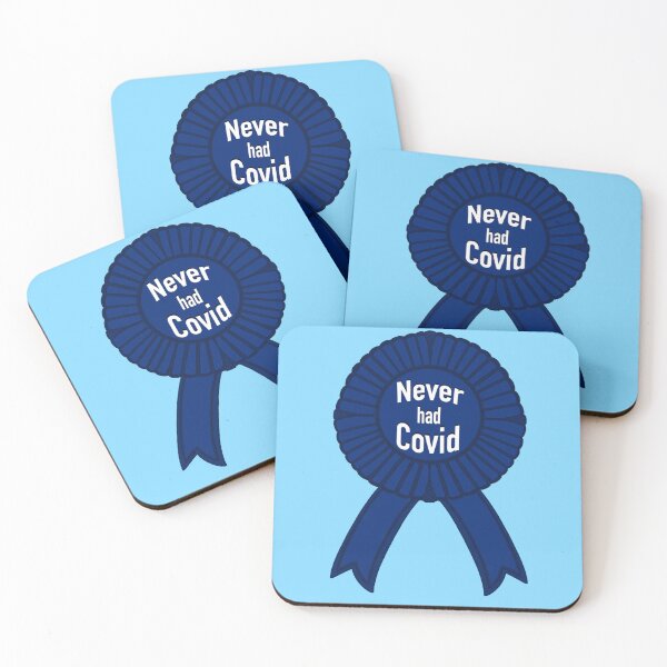 Item preview, Never Had Covid Award Badge blue ribbon designed and sold by MollyTamolly.
