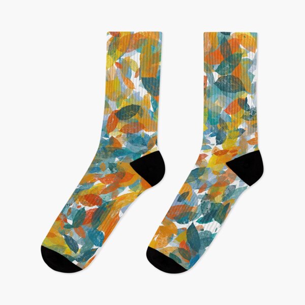 Item preview, Colorful leaves orange teal designed and sold by Zeewind.