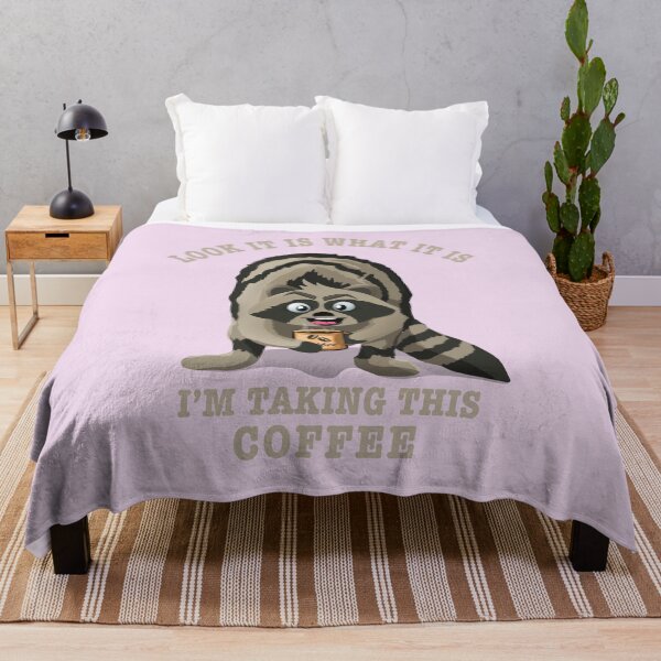 Item preview, Funny happy Coffee raccoon illustration designed and sold by TipTopTapo.