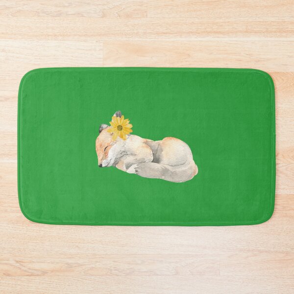Item preview, Copy of Fox and Floral Watercolor, Cute Red Fox Cub With Yellow Watercolor Flower, Sleeping Peacefully, Foxcub designed and sold by Flowerartlovers.