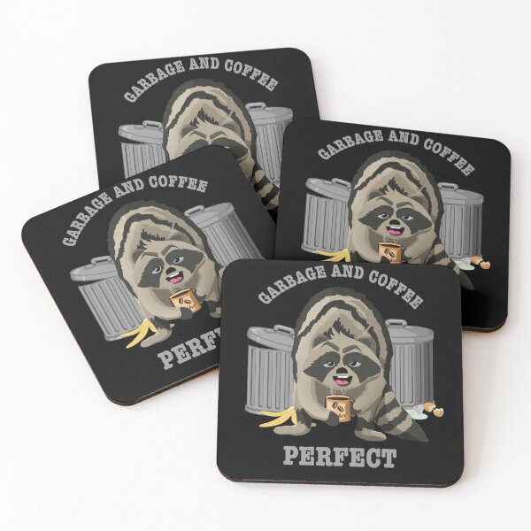 Item preview, Funny garbage and  Coffee raccoon illustration  designed and sold by TipTopTapo.