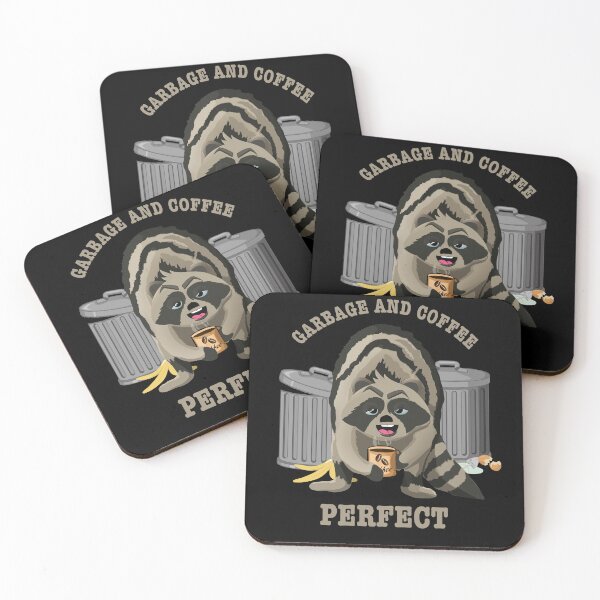 Item preview, Funny garbage and  Coffee raccoon illustration  designed and sold by TipTopTapo.