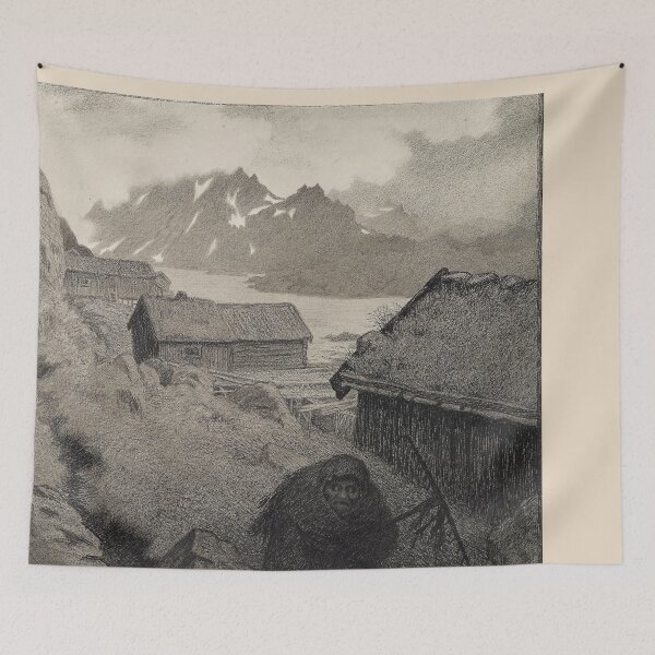 Item preview, Theodor Kittelsen Illustration of the Black Death (She rushes around the country.), 1900 designed and sold by TeeARTHY.