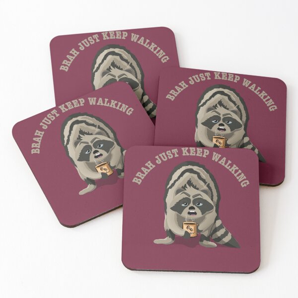 Item preview, Brah just keep walking Coffee raccoon illustration  designed and sold by TipTopTapo.
