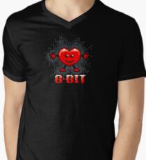 8bit Pixel Heart Men's V-Neck T-Shirt
