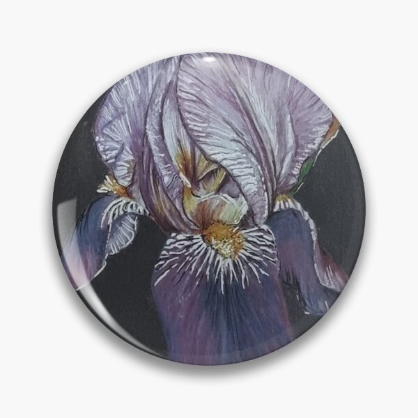 Item preview, Purple iris drawing on black designed and sold by suespaintroom.
