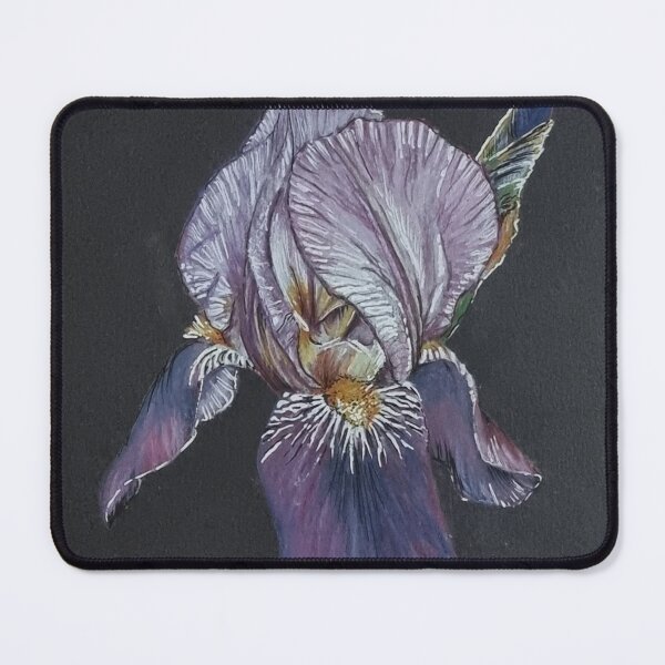 Item preview, Purple iris drawing on black designed and sold by suespaintroom.