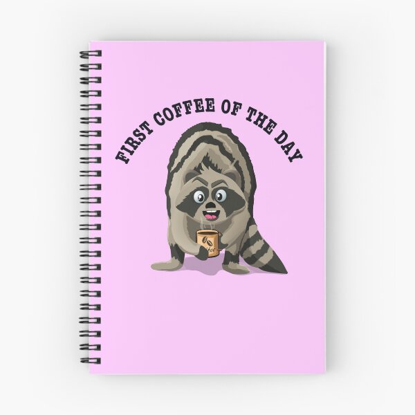 Item preview, First coffee of the day buzzing Coffee raccoon  designed and sold by TipTopTapo.