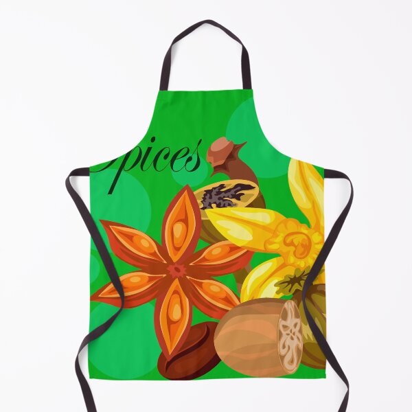 Item preview, Popular spices on a green background designed and sold by Zhanna Lenivaya.