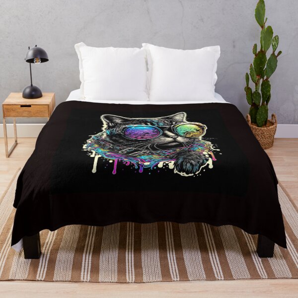 Item preview, Trippy psychedelic cat wearing sunglasses designed and sold by vladology.