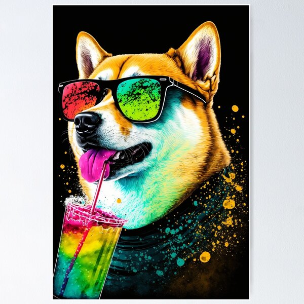 Lgbt Pug Sunglases' Poster, picture, metal print, paint by Hexor