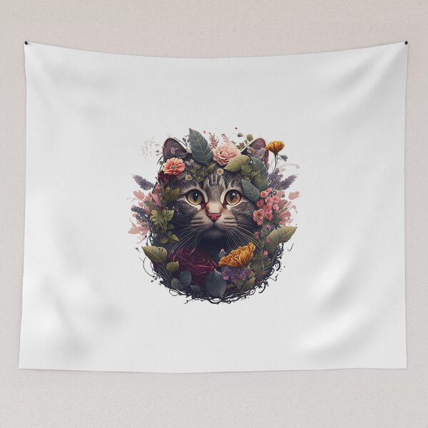 Item preview, Floral Cat #2 designed and sold by ArtShanth.
