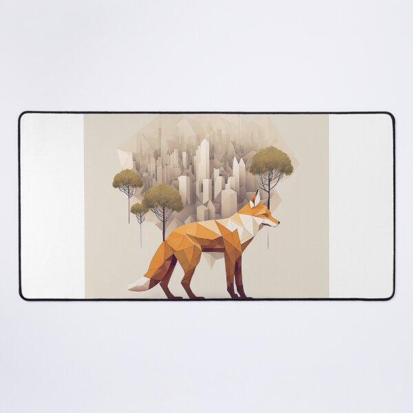 Item preview, polygonal fox with forest aesthetic designed and sold by Makoto-Styl.