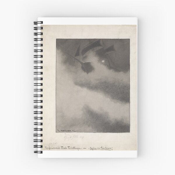 Item preview,  Theodor Kittelsen  The Ship  Albatros  in Storm The Mermaid Rock designed and sold by TeeARTHY.