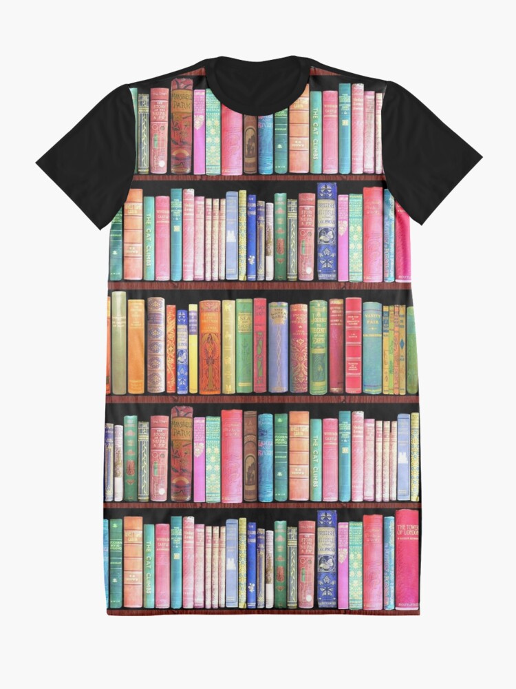 Alternate view of Bookworm Antique books Graphic T-Shirt Dress