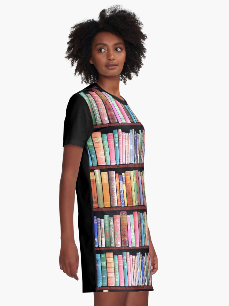 Alternate view of Bookworm Antique books Graphic T-Shirt Dress