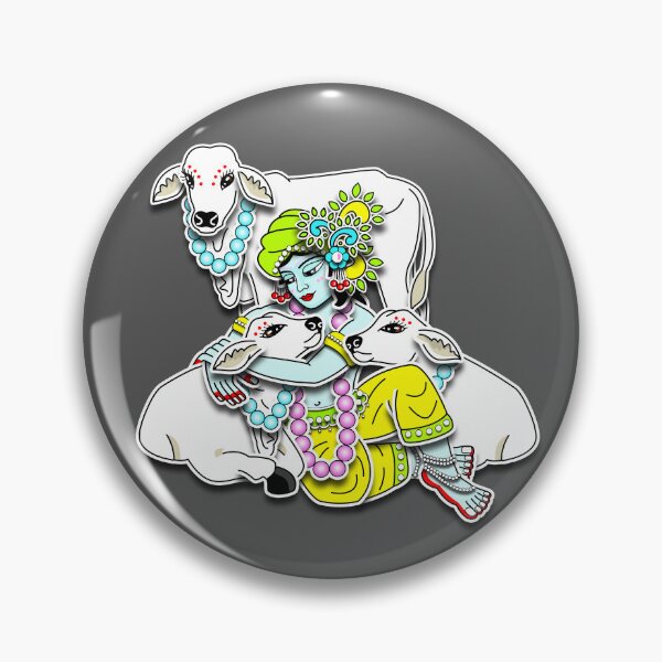 Item preview, Sri Krishna with cows designed and sold by GundicaArt.
