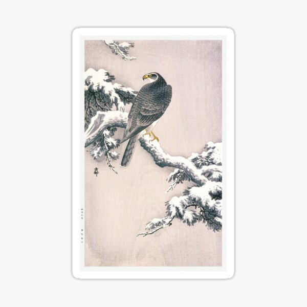 Item preview, Goshawk on Snow-covered Pine Bough designed and sold by martinprins.
