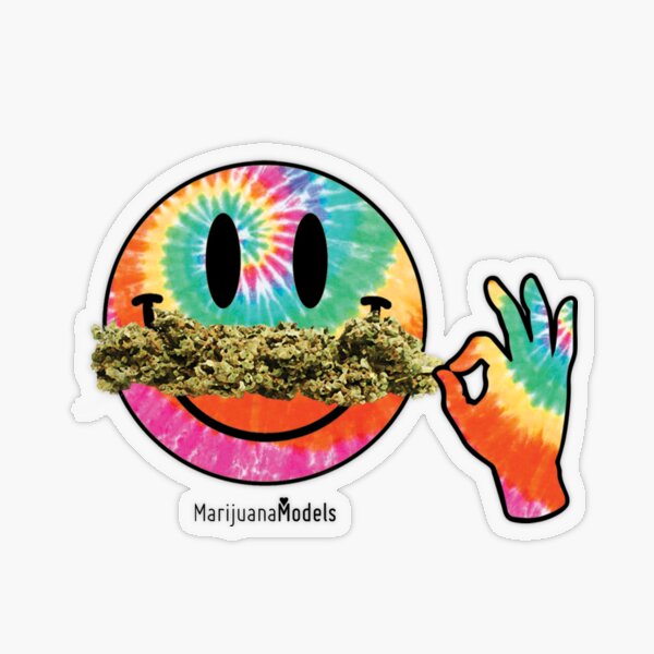 Smiley Weedstache Transparent Sticker
