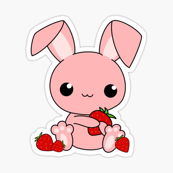 "Cute Strawberry Bunny" Sticker For Sale By Shadowtown | Redbubble