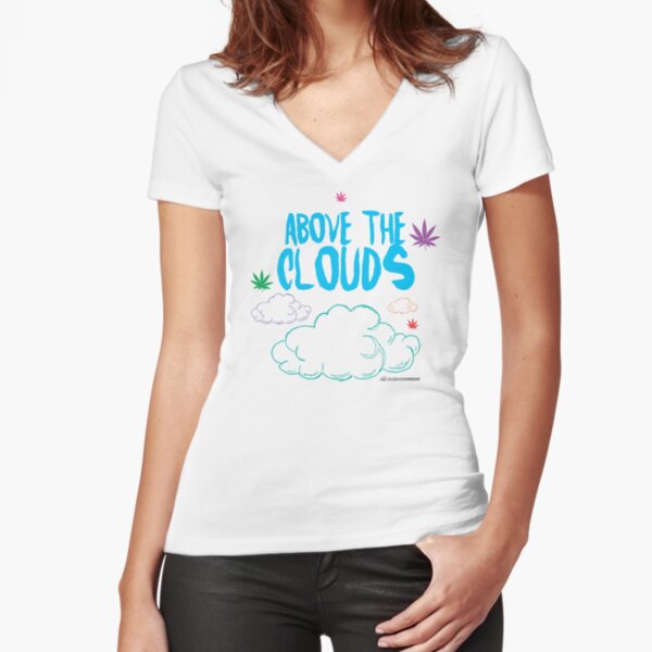 Above the Clouds Fitted V-Neck T-Shirt