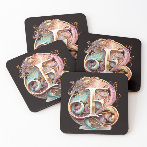 Item preview, Art Font Letter F: Art Nouveau Style, Unique and Colorful designed and sold by factory88.