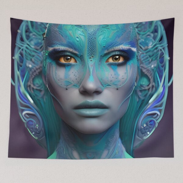 Item preview, Na’vi goddess. Turquoise green Eyes. Beautiful fabulous girl. Mermaid designed and sold by Olga Nagornaya.