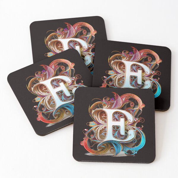 Item preview, Art Font Letter E: Art Nouveau Style, Unique and Colorful designed and sold by factory88.