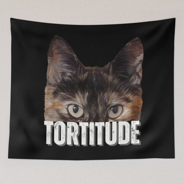 Item preview, Tortitude Tortoiseshell cat peeking cat attitude designed and sold by JoeyGraceCatCo.