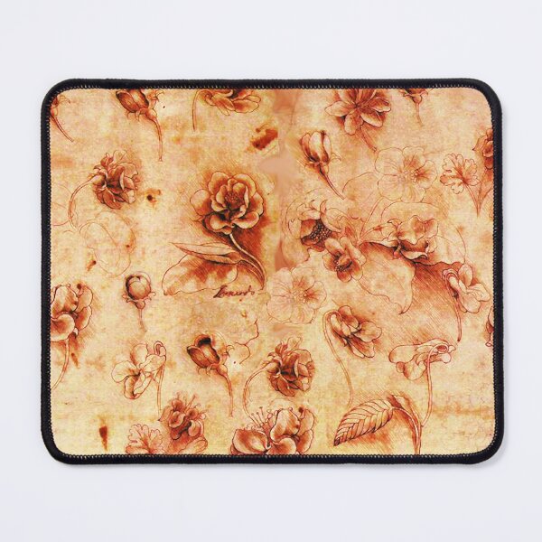 Item preview, STUDY OF FLOWERS IN ANTIQUE BROWN SEPIA Leonardo Da Vinci Drawings designed and sold by BulganLumini.
