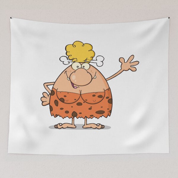 Aperçu de l'œuvre animaux mignons dessin animé fou heureux-blonde-grotte-femme-cartoon-mascotte créée et vendue par Urshirt1.