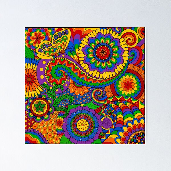 Item preview, Happy Hippy Psychedelic Rainbow Design designed and sold by Alondra.