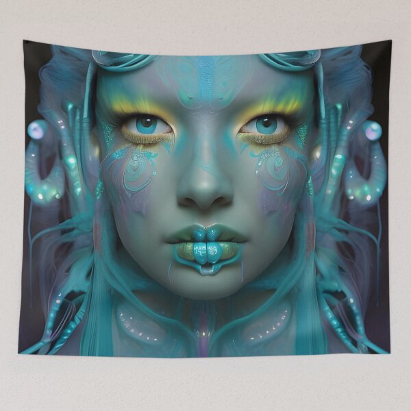 Item preview, Jellyfish. Na’vi goddess. Turquoise green Eyes. Beautiful fabulous girl. Mermaid designed and sold by Olga Nagornaya.
