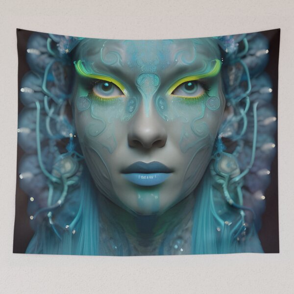 Item preview, Jellyfish. Na’vi goddess. Turquoise green Eyes. Beautiful fabulous girl. Mermaid designed and sold by Olga Nagornaya.